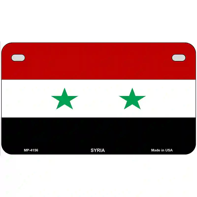 Syria Flag Metal Novelty License Plate 7" x 4" (MP)