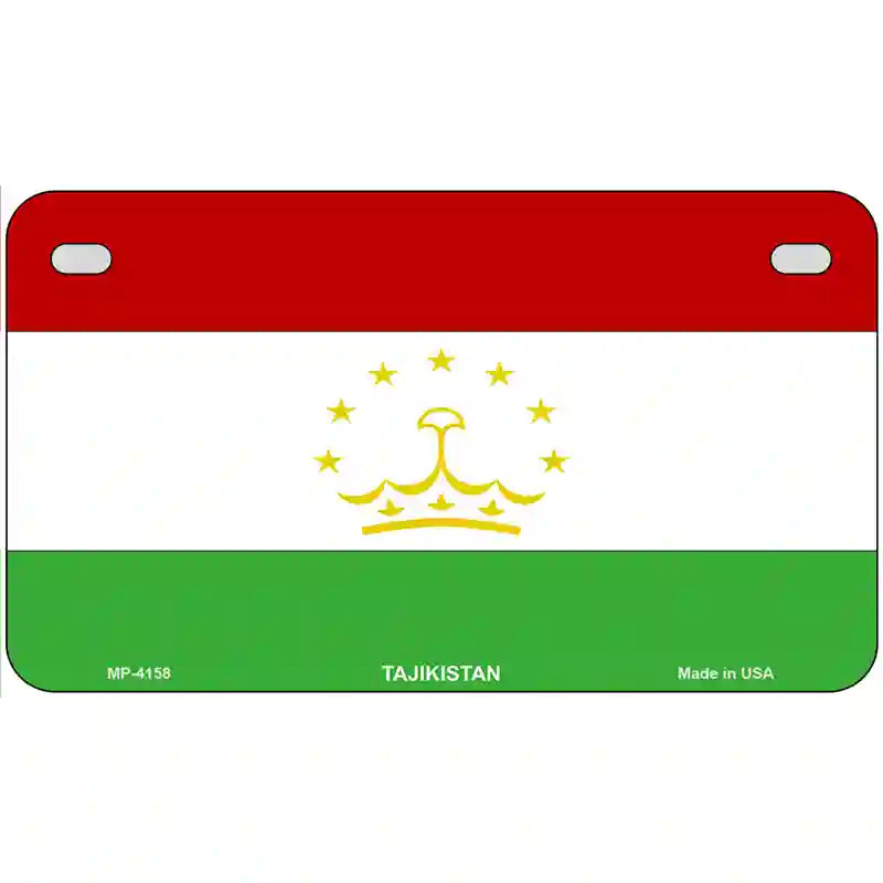 Tajikistan Flag Metal Novelty License Plate 7" x 4" (MP)