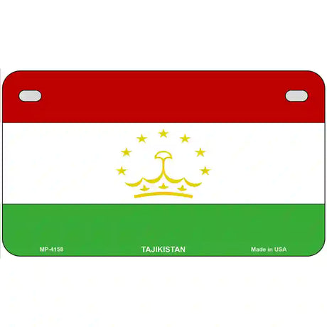 Tajikistan Flag Metal Novelty License Plate 7" x 4" (MP)