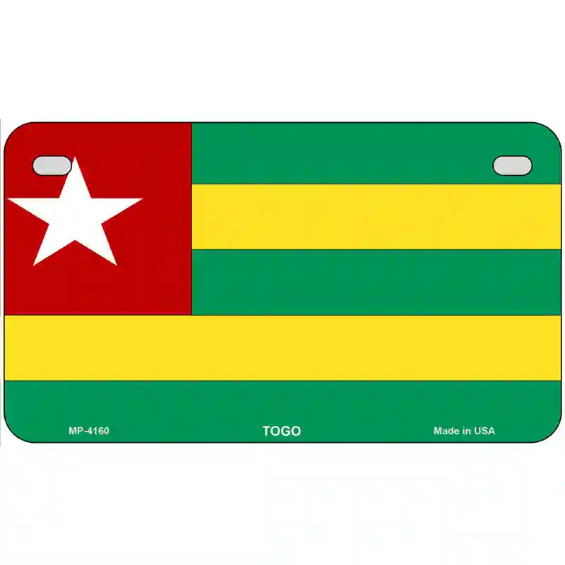 Togo Flag Metal Novelty License Plate 7" x 4" (MP)