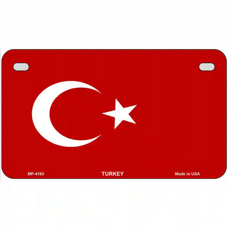 Turkey Flag Metal Novelty License Plate 7" x 4" (MP)