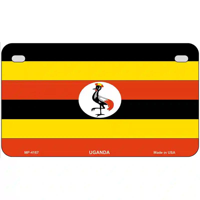 Uganda Flag Metal Novelty License Plate 7" x 4" (MP)