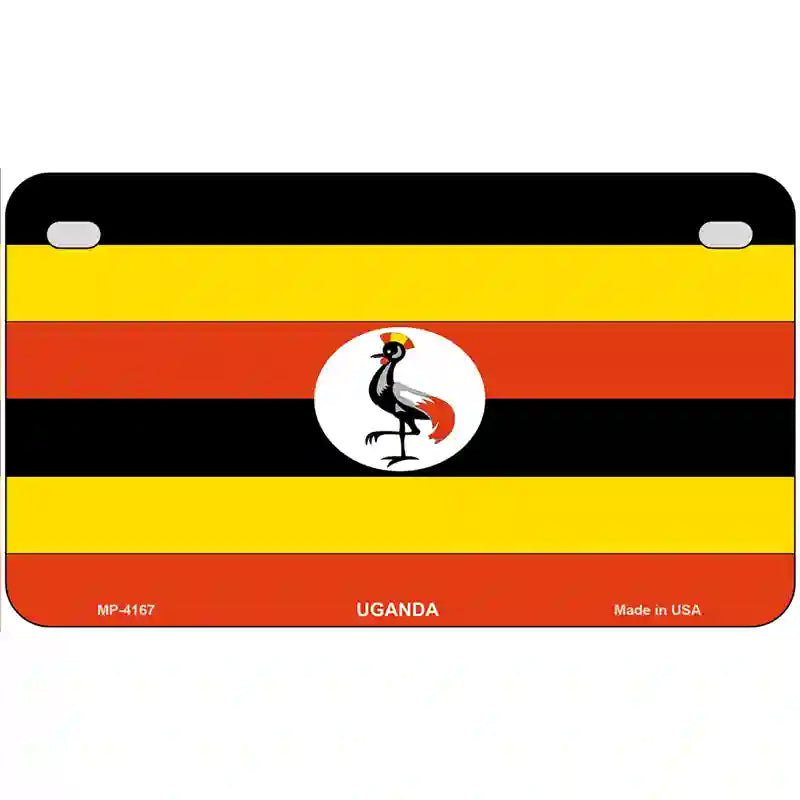 Uganda Flag Metal Novelty License Plate 7" x 4" (MP)