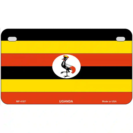 Uganda Flag Metal Novelty License Plate 7" x 4" (MP)