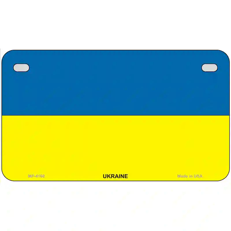 Ukraine Flag Metal Novelty License Plate 7" x 4" (MP)