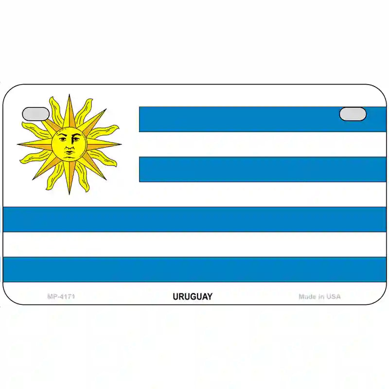 Uruguay Flag Metal Novelty License Plate 7" x 4" (MP)