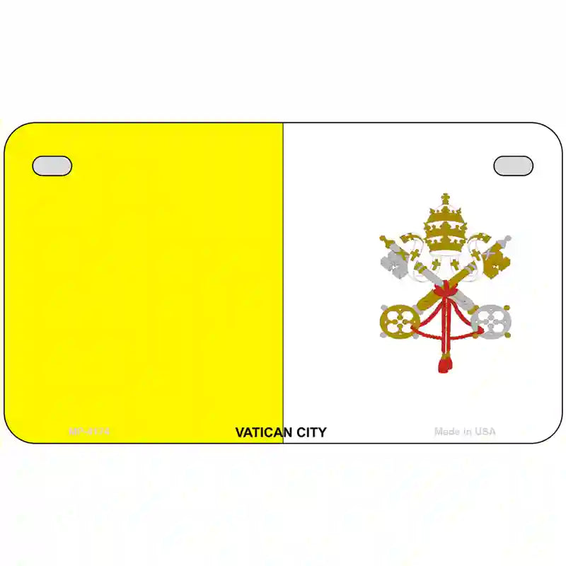 Vatican City Flag Metal Novelty License Plate 7" x 4" (MP)