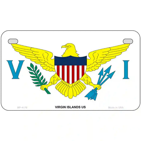 Virgin Islands US Flag Metal Novelty License Plate 7" x 4" (MP)