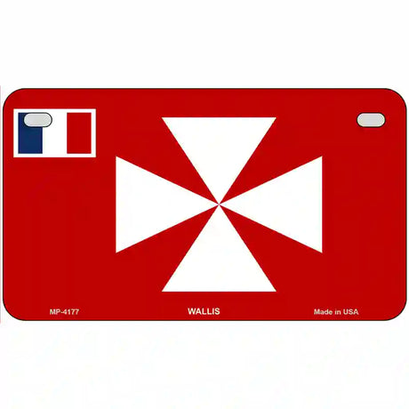 Wallis Flag Metal Novelty License Plate 7" x 4" (MP)