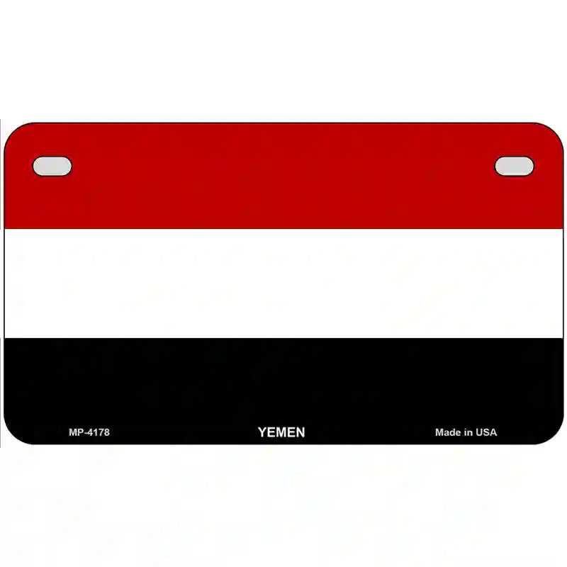 Yemen Flag Metal Novelty License Plate 7" x 4" (MP)