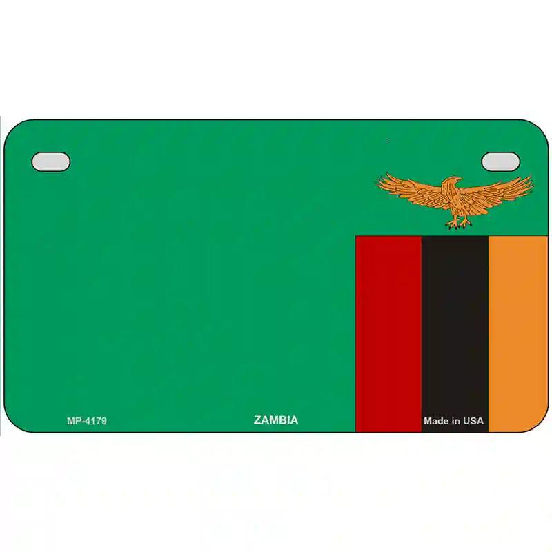 Zambia Flag Metal Novelty License Plate 7" x 4" (MP)