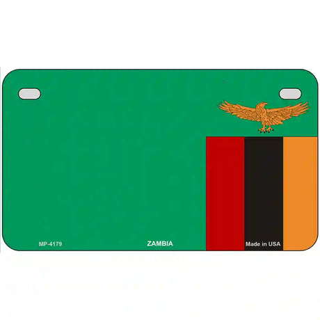 Zambia Flag Metal Novelty License Plate 7" x 4" (MP)