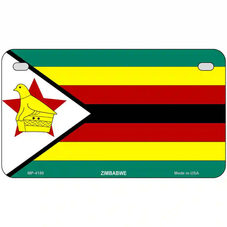 Zimbabwe Flag Metal Novelty License Plate 7" x 4" (MP)