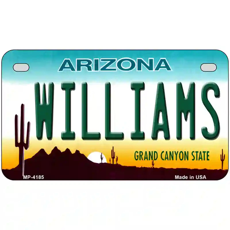 Williams Arizona Novelty Metal License Plate 7" x 4" (MP)