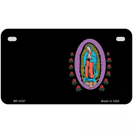 Virgin Mary Black Metal Novelty License Plate 7" x 4" (MP)