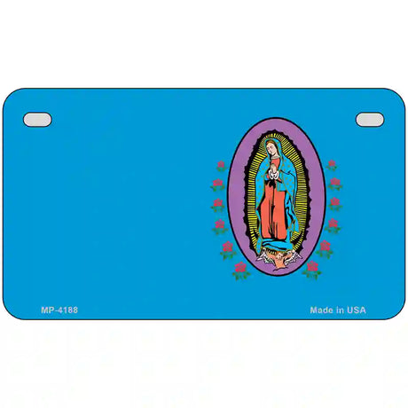 Virgin Mary Blue Metal Novelty License Plate 7" x 4" (MP)