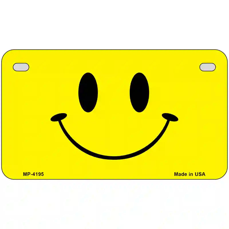 Happy Face Metal Novelty License Plate 7" x 4" (MP)