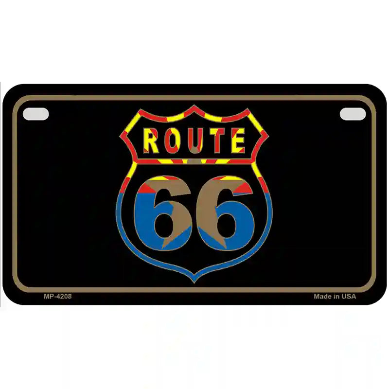 Route 66 Logo Arizona Flag Metal Novelty License Plate 7" x 4" (MP)