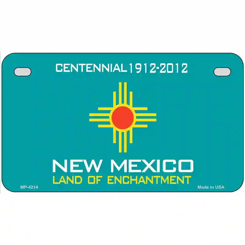 New Mexico Teal Blank Novelty Metal License Plate 7" x 4" (MP)