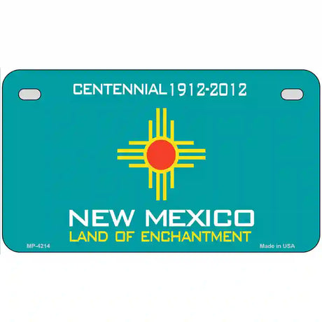 New Mexico Teal Blank Novelty Metal License Plate 7" x 4" (MP)