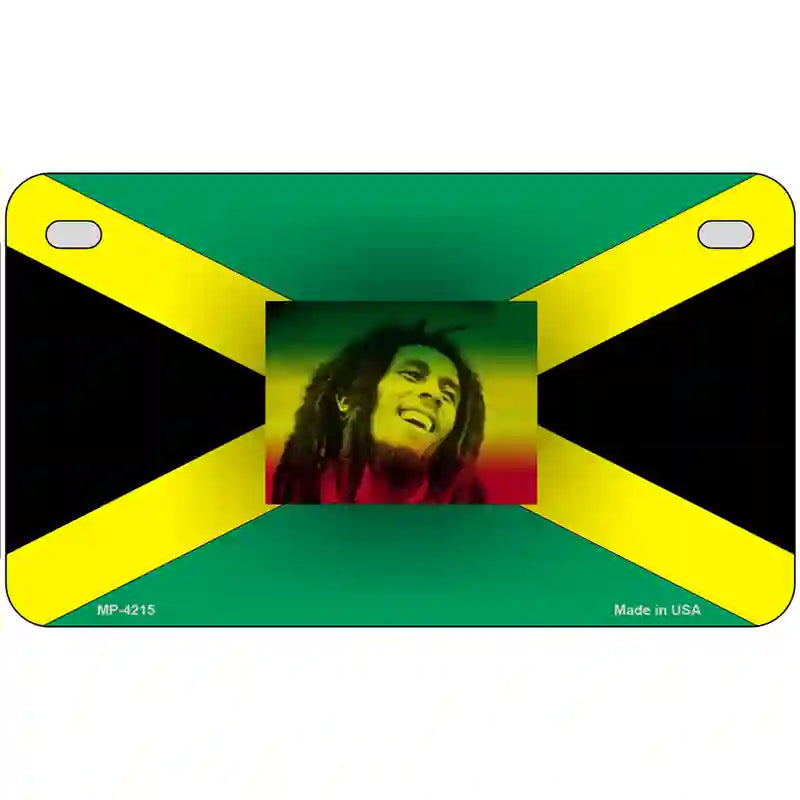 Jamaica Flag Bob Marley Metal Novelty License Plate 7" x 4" (MP)