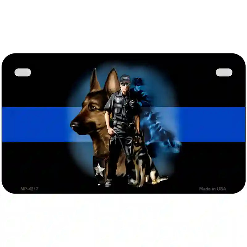 Thin Blue Line Police K-9 Metal Novelty License Plate 7" x 4" (MP)