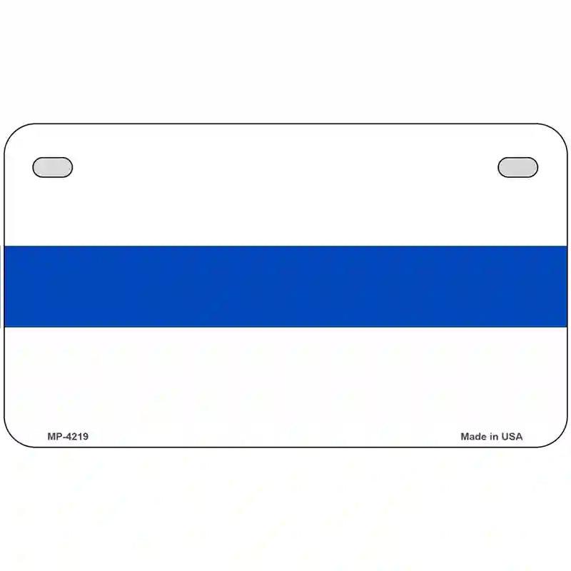 Thin Blue Line White Metal Novelty License Plate 7" x 4" (MP)
