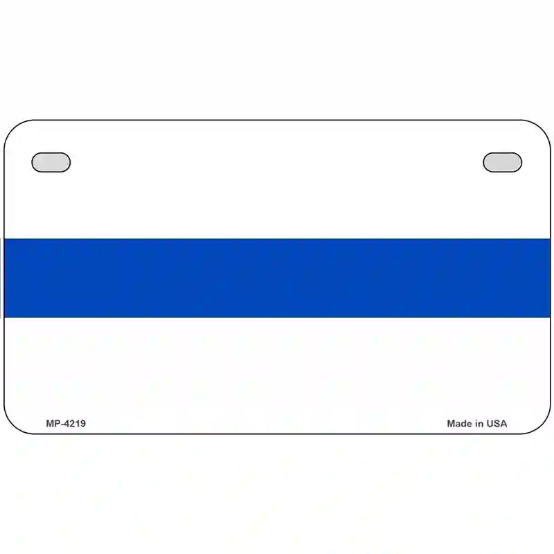 Thin Blue Line White Metal Novelty License Plate 7" x 4" (MP)