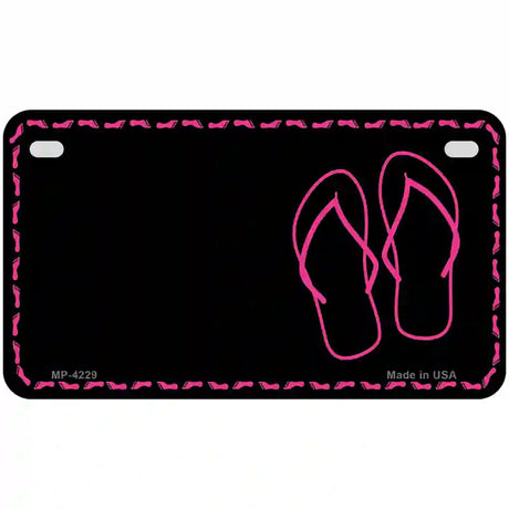 Flip Flops Pink Offset Metal Novelty License Plate 7" x 4" (MP)