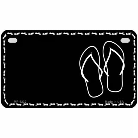 Flip Flops Offset Metal Novelty License Plate 7" x 4" (MP)