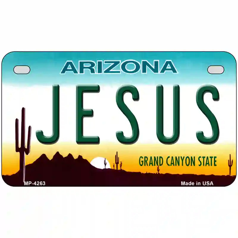 Jesus Arizona Novelty State Metal License Plate 7" x 4" (MP)