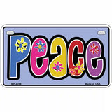 Peace And Flowers Metal Novelty License Plate 7" x 4" (MP)