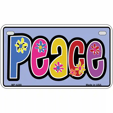 Peace And Flowers Metal Novelty License Plate 7" x 4" (MP)