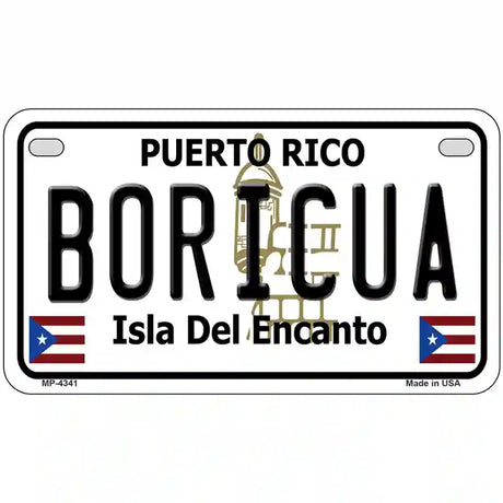 Boricua Puerto Rico Metal Novelty License Plate 7" x 4" (MP)