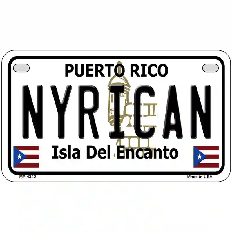 Nyrican Puerto Rico Metal Novelty License Plate 7" x 4" (MP)