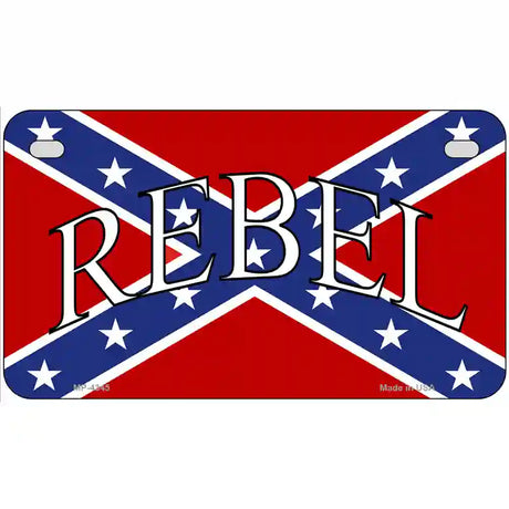 Rebel Confederate Flag Metal Novelty License Plate 7" x 4" (MP)