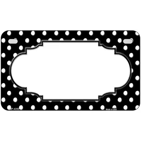 Scallop Black White Polka Dot Metal Novelty License Plate 7" x 4" (MP)