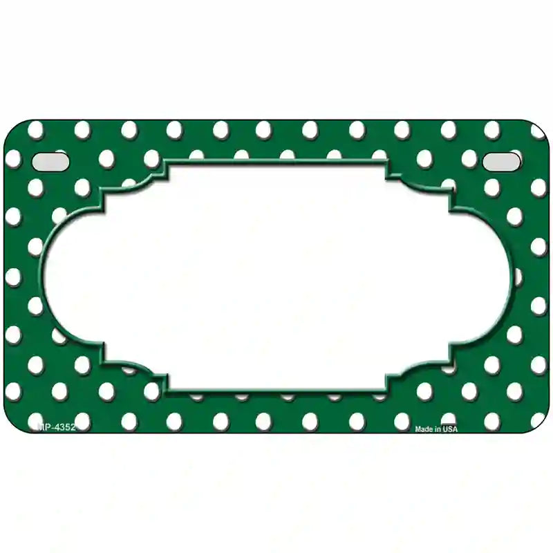 Scallop Green White Polka Dot Metal Novelty License Plate 7" x 4" (MP)