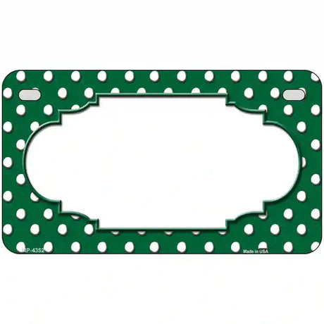 Scallop Green White Polka Dot Metal Novelty License Plate 7" x 4" (MP)