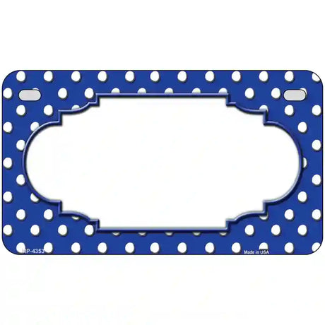 Scallop Blue White Polka Dot Metal Novelty License Plate 7" x 4" (MP)