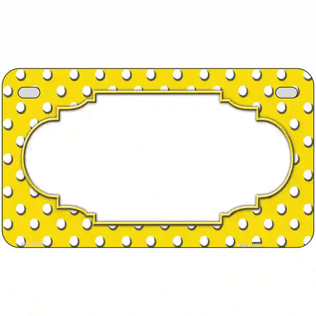 Scallop Yellow White Polka Dot Metal Novelty License Plate 7" x 4" (MP)