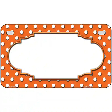 Scallop Orange White Polka Dot Metal Novelty License Plate 7" x 4" (MP)