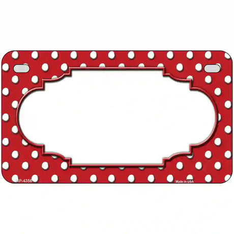 Scallop Red White Polka Dot Metal Novelty License Plate 7" x 4" (MP)