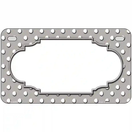 Scallop Grey White Polka Dot Metal Novelty License Plate 7" x 4" (MP)