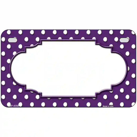 Scallop Purple White Polka Dot Metal Novelty License Plate 7" x 4" (MP)