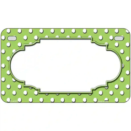 Scallop Lime Green White Polka Dot Metal Novelty License Plate 7" x 4" (MP)