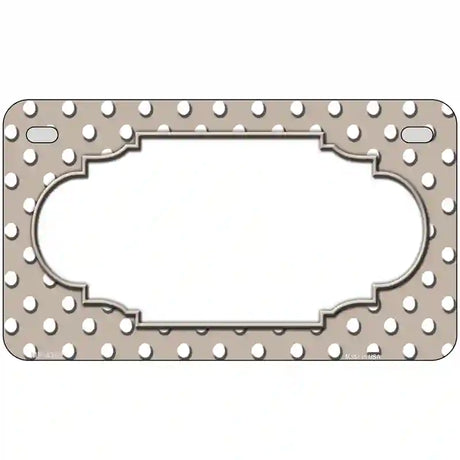 Scallop Tan White Polka Dot Metal Novelty License Plate 7" x 4" (MP)