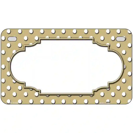 Scallop Gold White Polka Dot Metal Novelty License Plate 7" x 4" (MP)