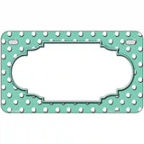 Scallop Mint White Polka Dot Metal Novelty License Plate 7" x 4" (MP)