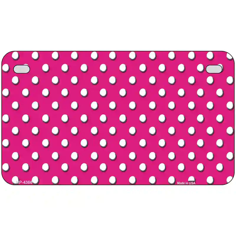 Pink White Polka Dot Metal Novelty License Plate 7" x 4" (MP)